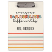 Farbenfrohe Kommunikation Klemmbrett (Vorderseite)