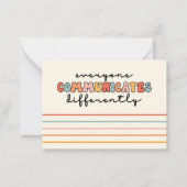 Farbenfrohe Kommunikation Mitteilungskarte (Vorderseite)