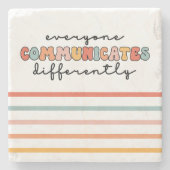 Farbenfrohe Kommunikation Steinuntersetzer (Vorderseite)