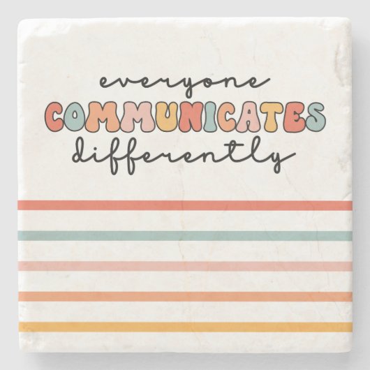 Farbenfrohe Kommunikation Steinuntersetzer (Vorderseite)