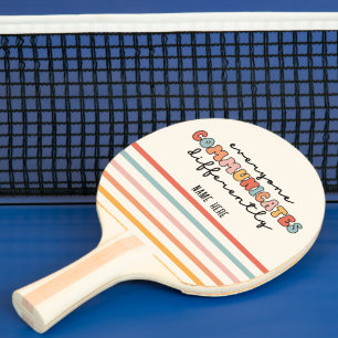 Farbenfrohe Kommunikation Tischtennis Schläger