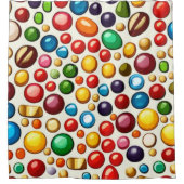 Farbenfrohe Konditorei: Artwork der Rundkandies Duschvorhang (Vorderseite)