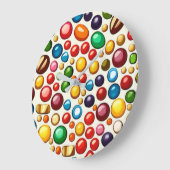 Farbenfrohe Konditorei: Artwork der Rundkandies Große Wanduhr (Winkel)