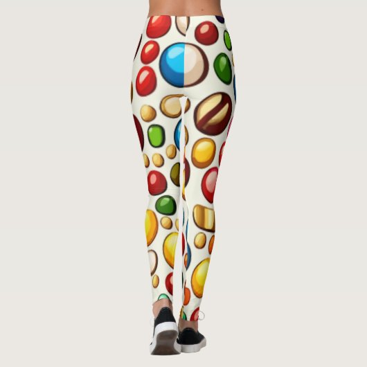 Farbenfrohe Konditorei: Artwork der Rundkandies Leggings (Rückseite)