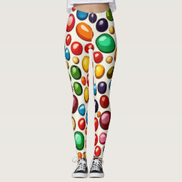 Farbenfrohe Konditorei: Artwork der Rundkandies Leggings