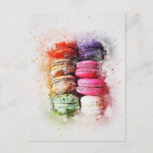 Farbenfrohe Konditorkuchen Macaroon Abstrakt Postkarte