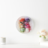 Farbenfrohe Konditorkuchen Macaroon Abstrakt Runde Wanduhr (Zuhause)