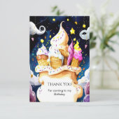 Farbenfrohe Kone Ice Creme Geburtstag Dankeskarte (Stehend Vorderseite)