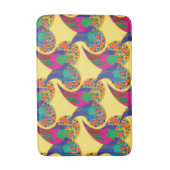 Farbenfrohe Konfetti abstrakt Paisley Rainbow Trop Badematte (Vorderseite Vertikal)