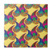 Farbenfrohe Konfetti abstrakt Paisley Rainbow Trop Fliese (Vorderseite)