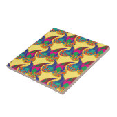 Farbenfrohe Konfetti abstrakt Paisley Rainbow Trop Fliese (Seite)