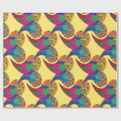 Farbenfrohe Konfetti abstrakt Paisley Rainbow Trop Geschenkpapier (Flach)