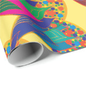 Farbenfrohe Konfetti abstrakt Paisley Rainbow Trop Geschenkpapier (Rolleneckpunkt)