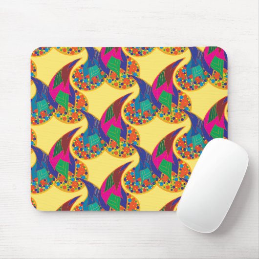 Farbenfrohe Konfetti abstrakt Paisley Rainbow Trop Mousepad (Mit Mouse)