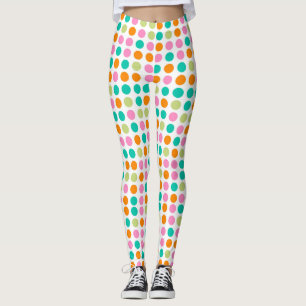 Farbenfrohe Konfetti Polka Punkte Retro 60er Art c Leggings