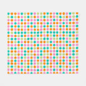 Farbenfrohe Konfetti Polka Punkte Retro 60er Art Fleecedecke (Vorderseite (Horizontal))