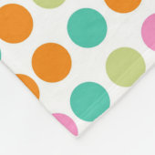 Farbenfrohe Konfetti Polka Punkte Retro 60er Art Fleecedecke (Ecke)
