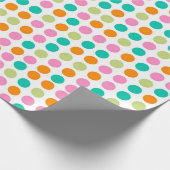 Farbenfrohe Konfetti Polka Punkte Retro 60er Art Geschenkpapier (Ecke)