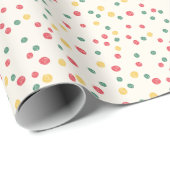 Farbenfrohe Konfetti-Punkte Cremefarbe Geschenkpapier (Rolleneckpunkt)