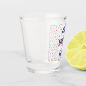 Farbenfrohe Konfetti-Sprinklen polka dot rainbow c Schnapsglas (Links)