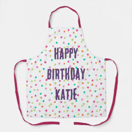 Farbenfrohe Konfetti-Sprinklen polka dot rainbow c Schürze