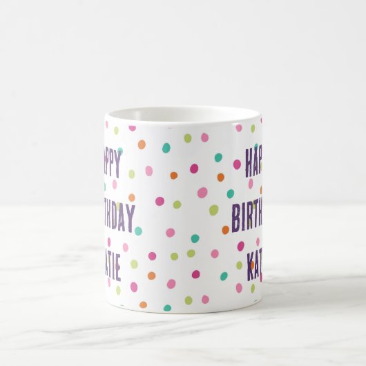 Farbenfrohe Konfetti-Sprinklen polka dot rainbow Kaffeetasse (Mittel)