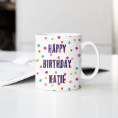 Farbenfrohe Konfetti-Sprinklen polka dot rainbow Kaffeetasse