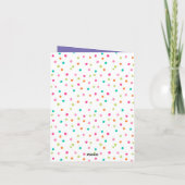 Farbenfrohe Konfetti-Sprinklen polka dot rainbow Karte (Rückseite)