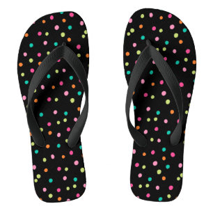 Farbenfrohe Konfetti-Sprinklen polka dot rainbow P Badesandalen