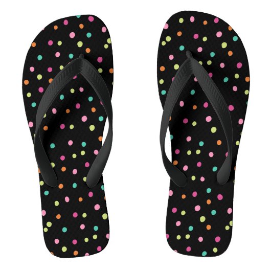 Farbenfrohe Konfetti-Sprinklen polka dot rainbow P Badesandalen (Fußbett)