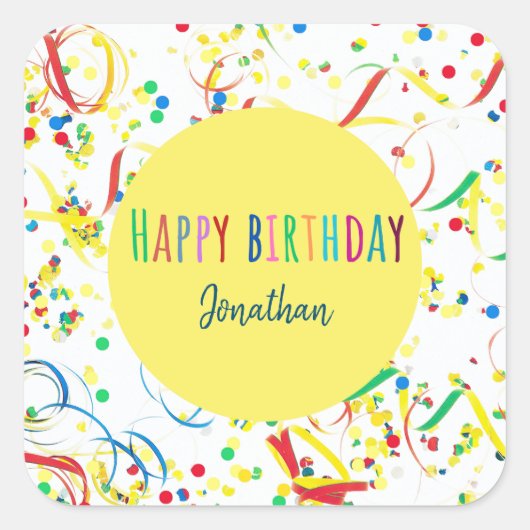 Farbenfrohe Konfetti Sticker Custom Aufkleber (Vorderseite)