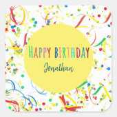 Farbenfrohe Konfetti Sticker Custom Aufkleber  (Vorderseite)