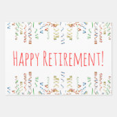 Farbenfrohe Konfetti Streamer Gold Custom Geschenkpapier Set (Vorderseite 3)