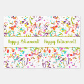 Farbenfrohe Konfetti Streamer Gold Custom Geschenkpapier Set (Vorderseite 2)