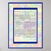 Farbenfrohe konservative Hebew Text Ketubah Poster (Vorne)