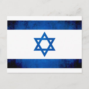 Farbenfrohe Kontrast-israelische Flagge Postkarte