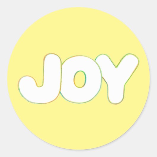 Farbenfrohe Kontur Kunst - Freude - Wortaufkleber Runder Aufkleber (Vorderseite)