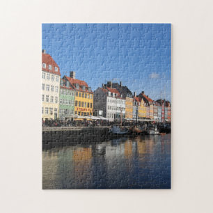 Farbenfrohe Kopenhagen Dänemark Wasserfläche Foto Puzzle