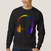 Farbenfrohe Kopfhörer Regenbogen Party Techno Radi Sweatshirt (Vorderseite)