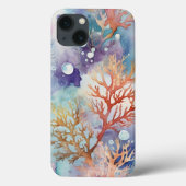 Farbenfrohe Korallenfarbe Case-Mate iPhone Hülle (Rückseite)