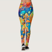 Farbenfrohe Korallenriff Artwork Leggings (Rückseite)