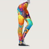 Farbenfrohe Korallenriff Artwork Leggings (Rechts)