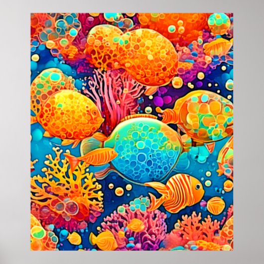Farbenfrohe Korallenriff Artwork Poster (Vorne)