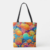Farbenfrohe Korallenriff Artwork Tasche (Rückseite)