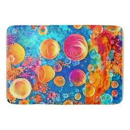 Farbenfrohe Korallenriff-Blasen Badematte