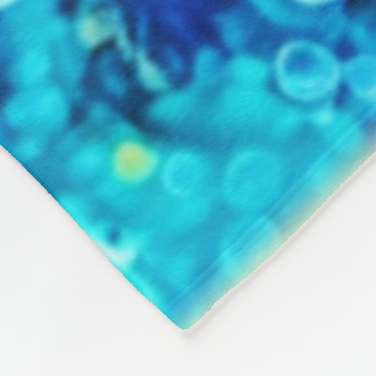 Farbenfrohe Korallenriff-Blasen Fleecedecke (Ecke)