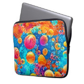 Farbenfrohe Korallenriff-Blasen Laptopschutzhülle (Vorderseite Links)