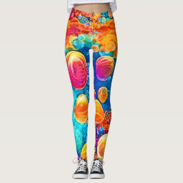 Farbenfrohe Korallenriff-Blasen Leggings