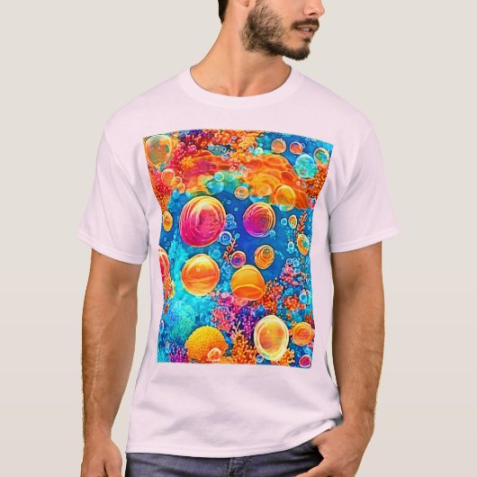 Farbenfrohe Korallenriff-Blasen T-Shirt (Vorderseite)