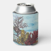 Farbenfrohe Korallenriff handbemalt Dosenkühler (Kanne Rückseite)